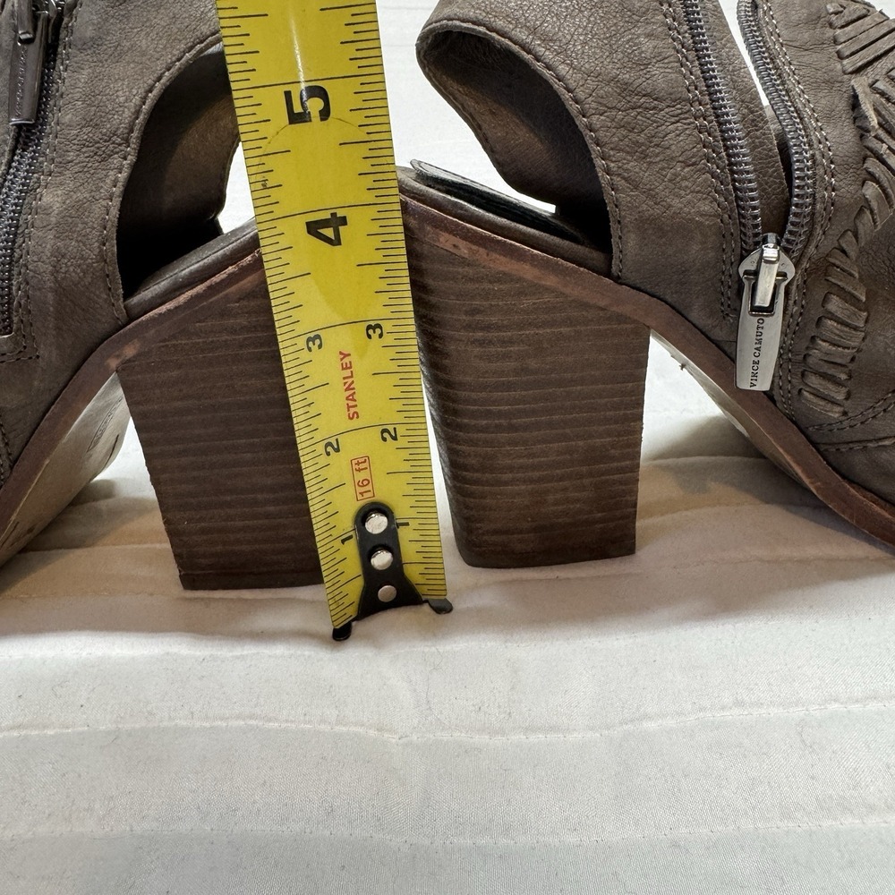 Vince Camuto Karinta Open-toe Slingback Bootie Grey Suede 4" Heel 7M - Picture 12 of 12